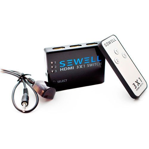 Included with this switch are a remote and external IR sensor.
