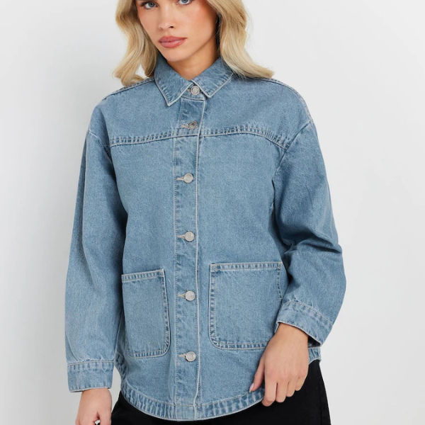Model wearing a denim jacket