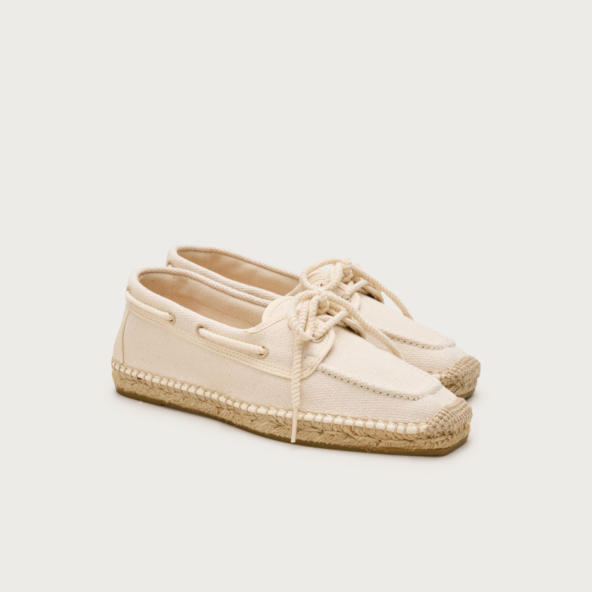 Made-In-Spain Boat Shoe Espadrilles in Marled Canvas