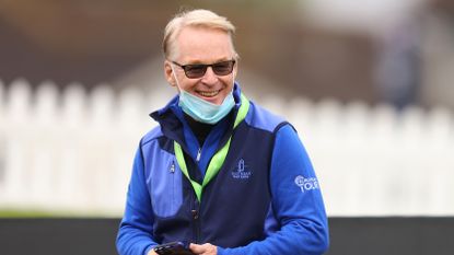 Keith Pelley smiling at the 2021 British Masters