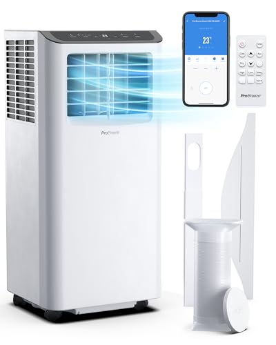 Pro Breeze 4-In-1 Portable Air Conditioner 9000 Btu – Smart Home Wifi Compatible - 24 Hour Timer & Window Venting Kit Included. Powerful Air Conditioning Unit With Class a Energy Efficiency Rating