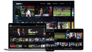 The ESPN Plus UI on multiple devices