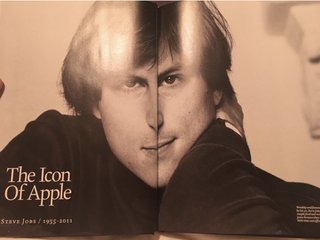 The icon of Apple double page magazine spread