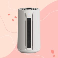 Blueair ComfortPure 3-in-1 T10i Air Purifier on a pink background