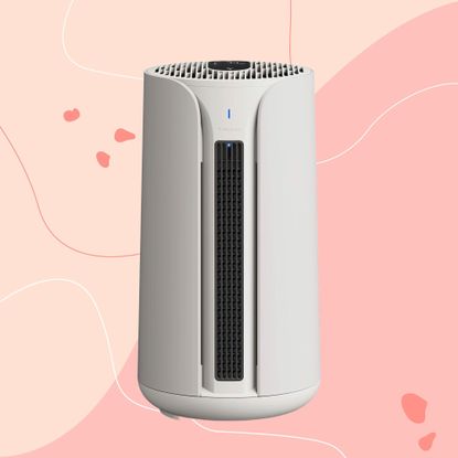 Blueair ComfortPure 3-in-1 T10i Air Purifier on a pink background