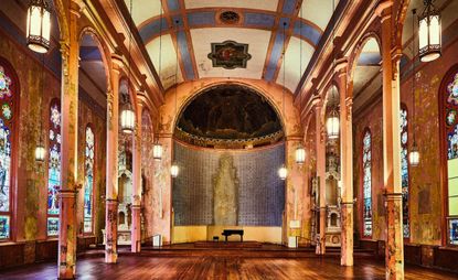 A holy church interior view USA. 