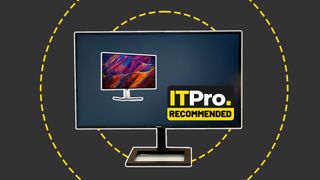 A monitor with a monitor displayed on the ITPro background