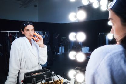 Dua Lipa and Augustinus Bader DUA skincare shoot behind the scenes 