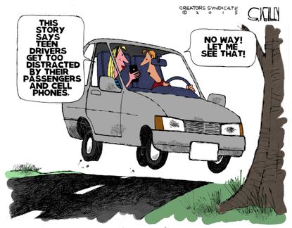 Editorial cartoon U.S. teen drivers