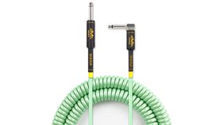 Green coiled guitar cable