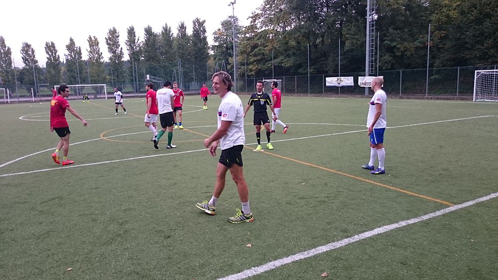Katusha host their annual team-staff soccer match in Peschiera del Garda, Italy