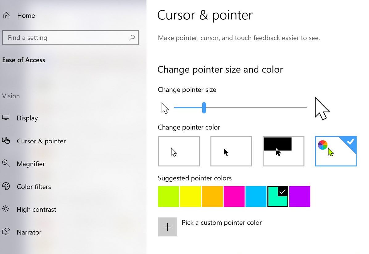 screenshot Office 365 cursor and pointer