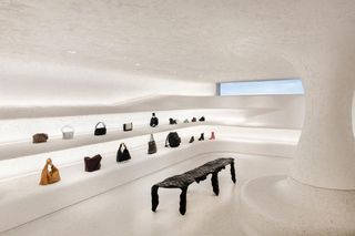 fashion boutique with white interior