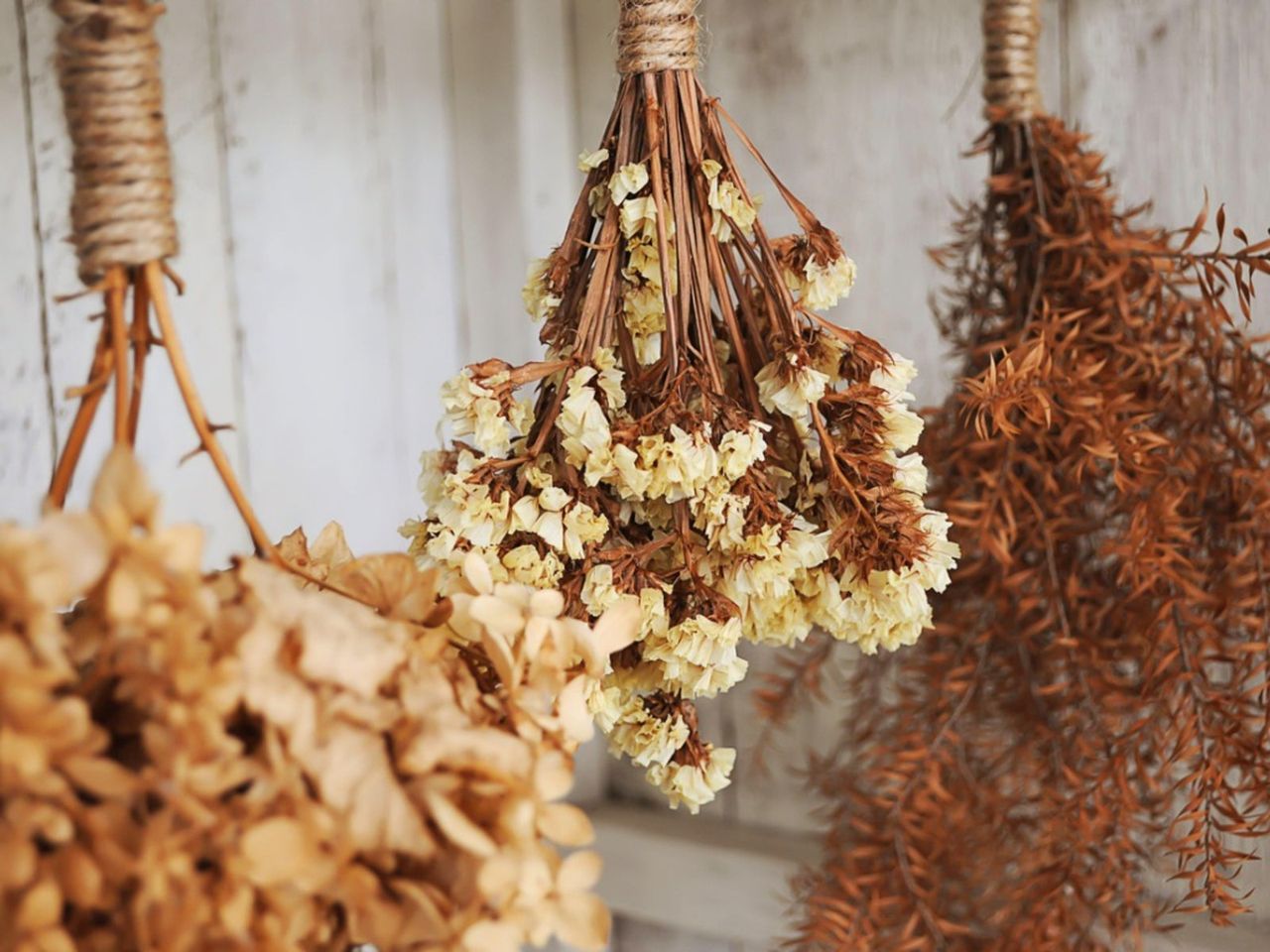 Upside Down Bouquets Of Flowers Drying