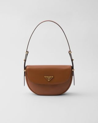 Prada Arqué Leather Shoulder Bag With Flap