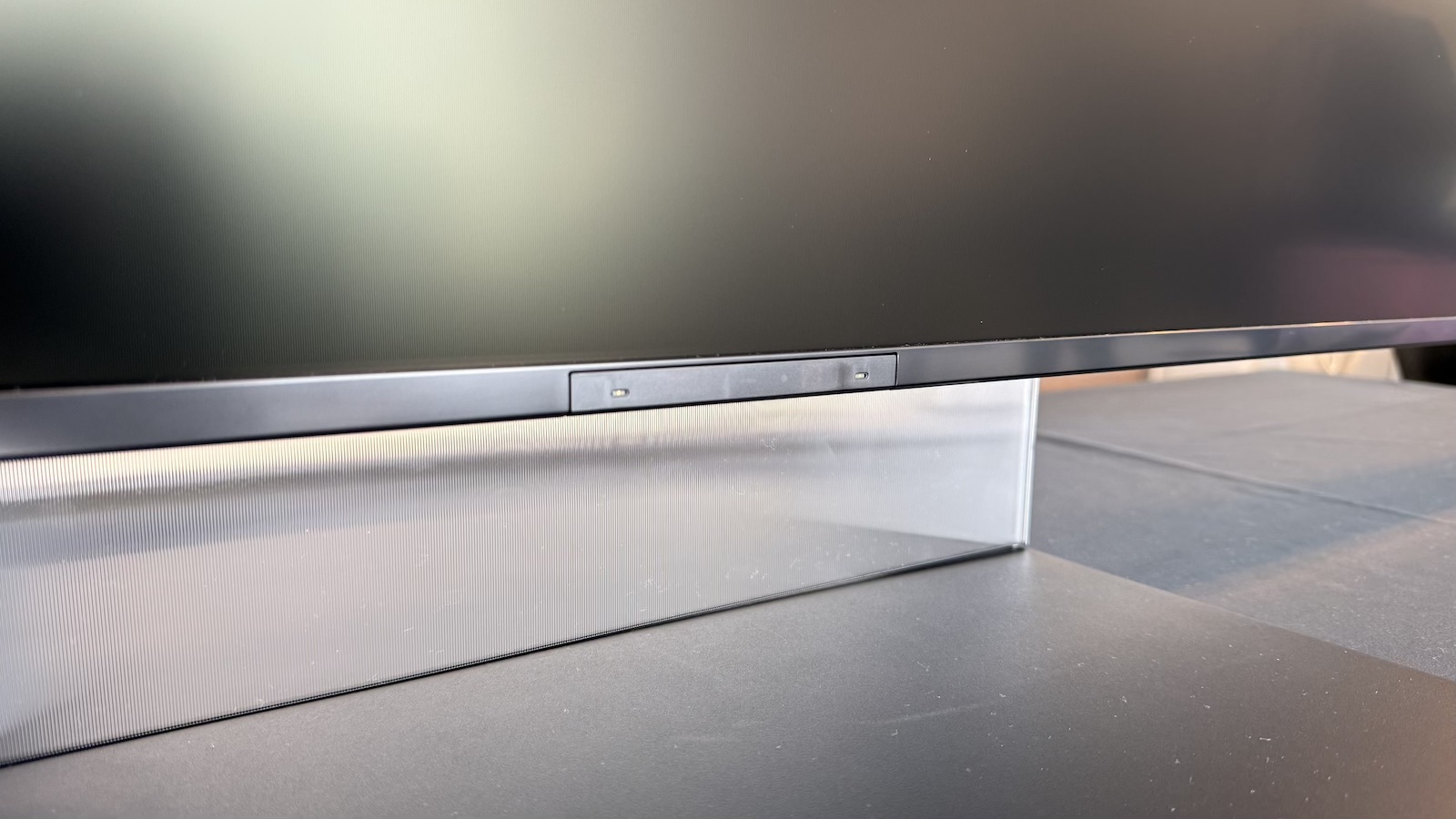 A close-up of the stand of the Bravia 9 II TV