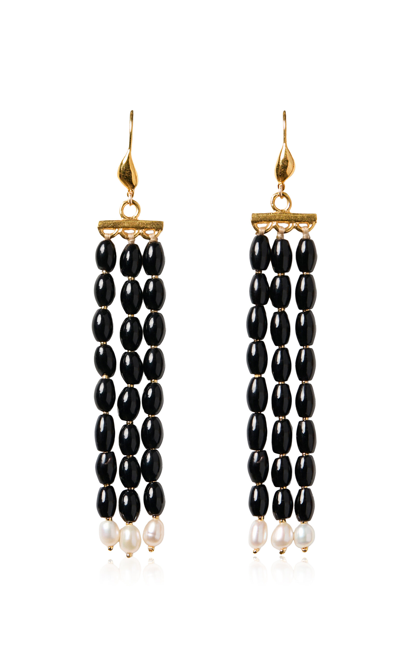 Regina 18k Gold-Plated Onyx Chandelier Earrings