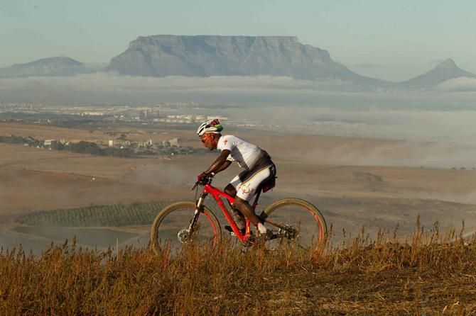Songo Fipaza crests a hill