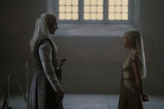 Matt Smith as Daemon Targaryen & Milly Alcock portrays young Rhaenyra Targaryen in House of The Dragon