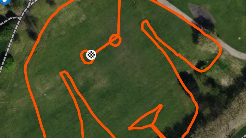 Map of relay route in shape of dog’s face