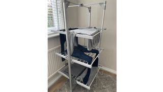 Daewood heated clothes airer during testing