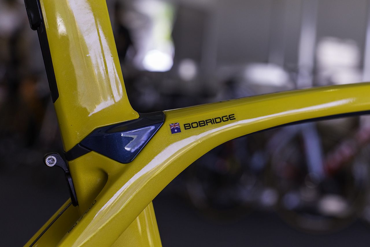 Bobridge's name is on the top tube