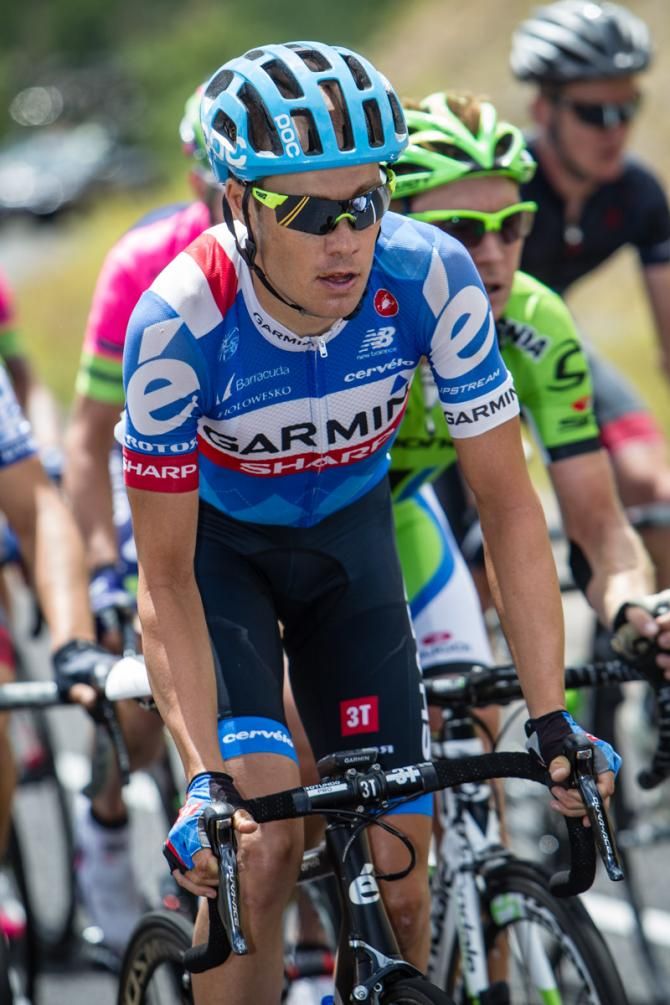 Tom Danielson (Garmin) staying near the front on the climb