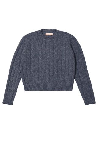 Carrow Cable Crewneck in Derby Grey