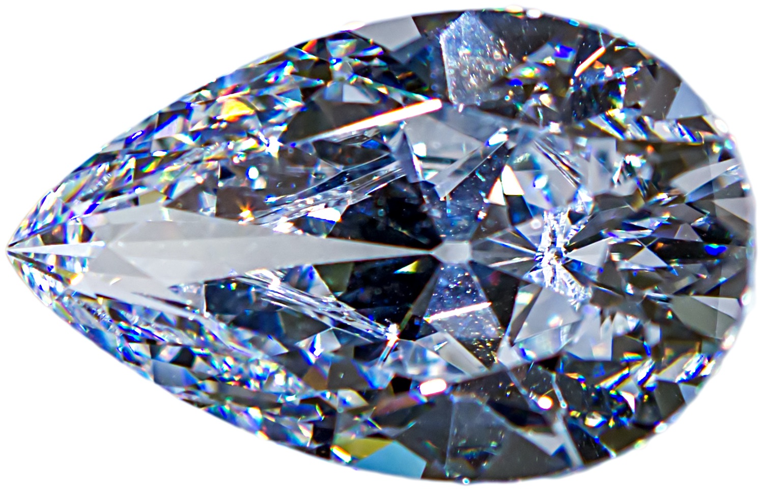 A diamond's "fire" is produced when different colors are refracted at different angles.