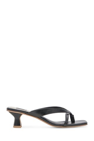 Dolce Vita black Brevel Kitten Heel Flip Flop on white background