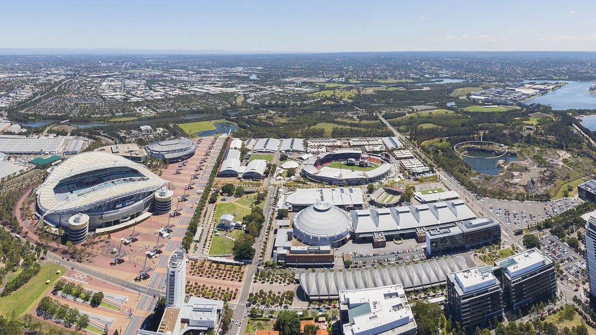 An aerial view of the Sydney Showground. 