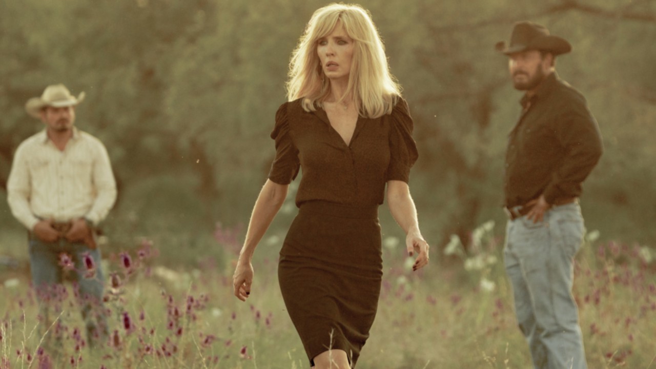 L-R: J.R. Villarreal as Azul, Kelly Reilly as Beth Dutton, and Cole Hauser as Rip Wheeler in Dutton Ranch.