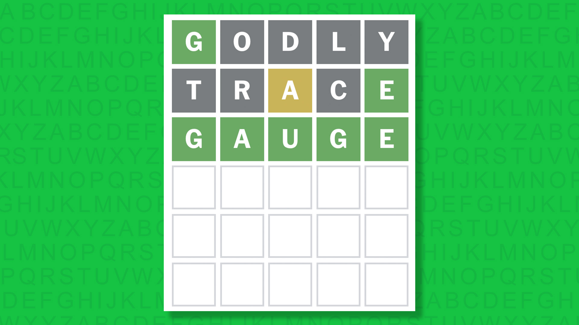 NYT Wordle answer for game 1589 on a green background