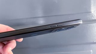 side of the Moto G 2025 with power button and volume controls