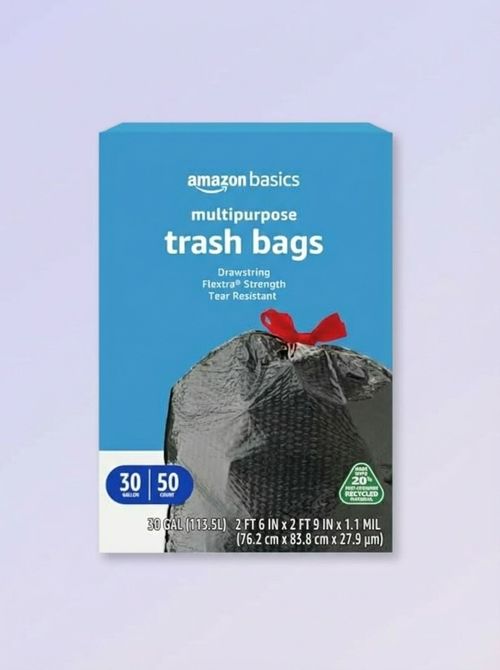 50-Pack 30 Gallon Flextra Strength Drawstring Trash Bags