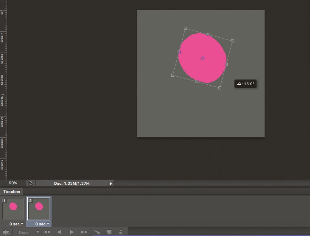Hold down the Shift key to rotate a&nbsp;shape in 15&nbsp;degree increments.