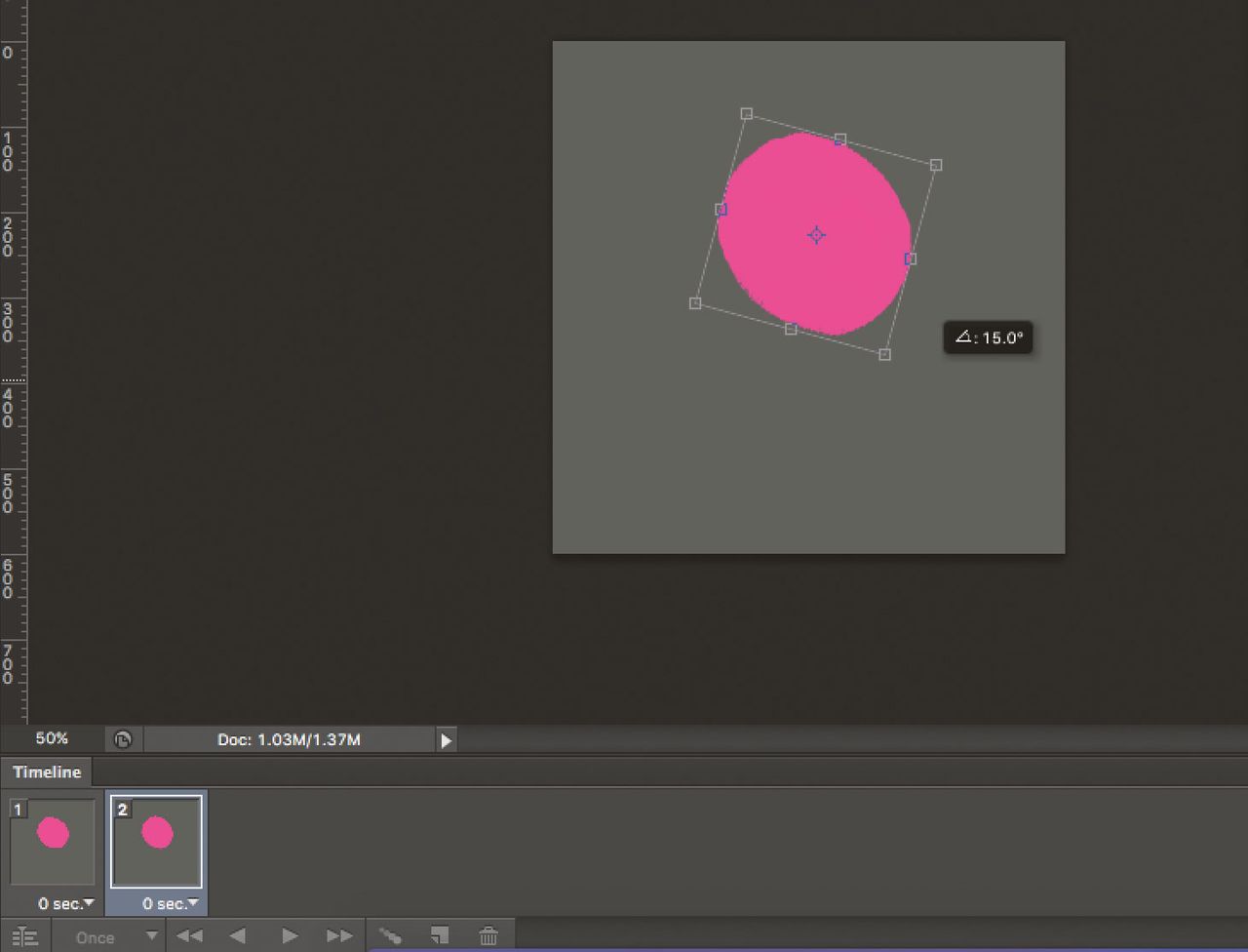 Hold down the Shift key to rotate a&nbsp;shape in 15&nbsp;degree increments.