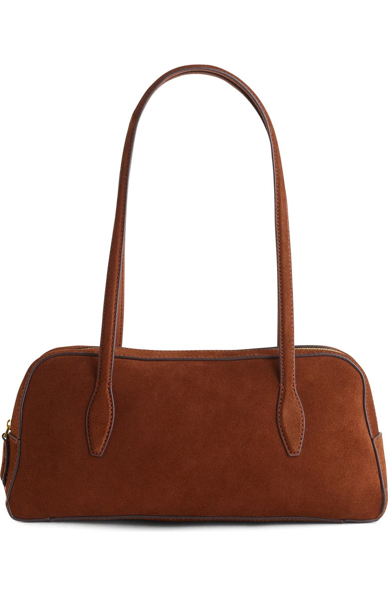 The Top Zip Suede Shoulder Bag