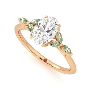 Engagement ring with marquise gems