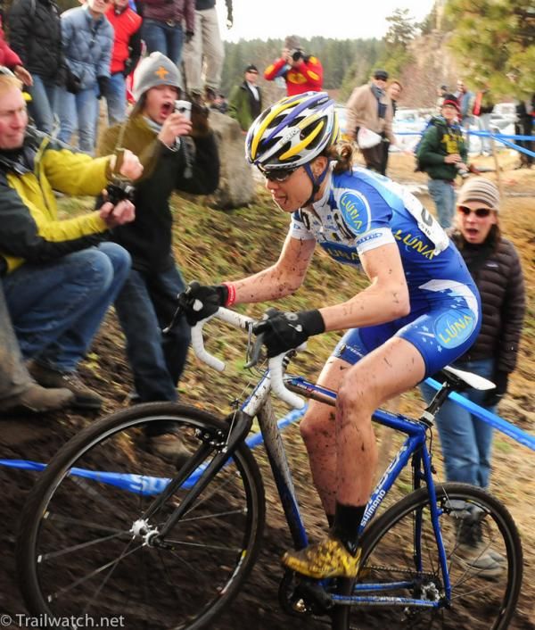 Georgia Gould (Luna Pro Team) took an early lead with her massive power.