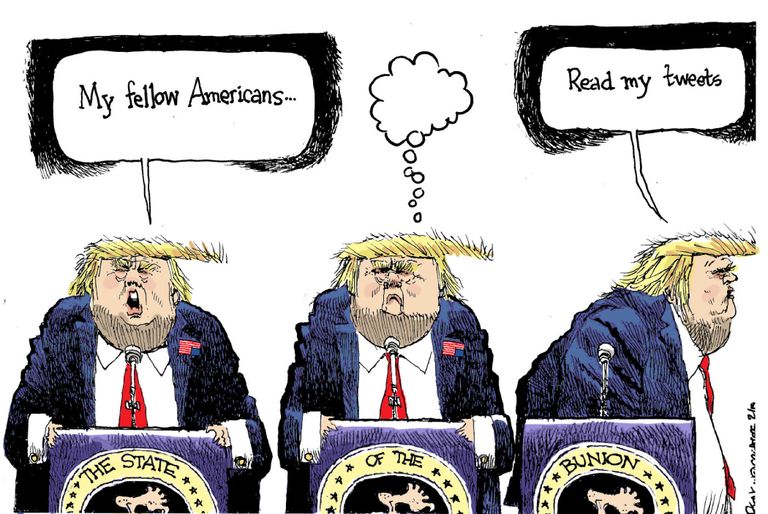 Political Cartoon U.S. Trump Read my tweets | The Week