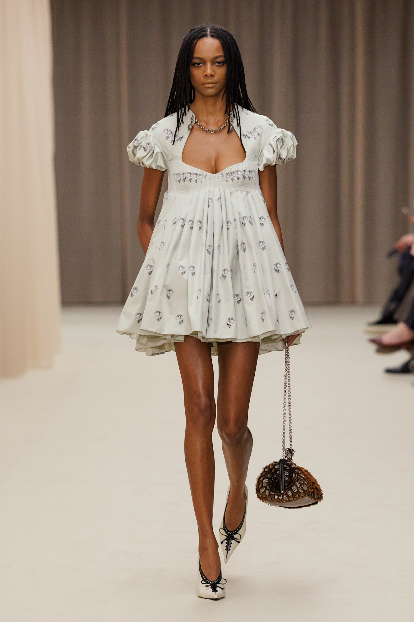 A model wore Daisy Edgar-Jones's babydoll dress on the McQueen Fall 2026 runway