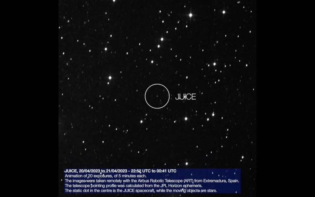 Sonda JUICE Júpiter avistada a 1 millón de millas de la Tierra (video, imagen)
