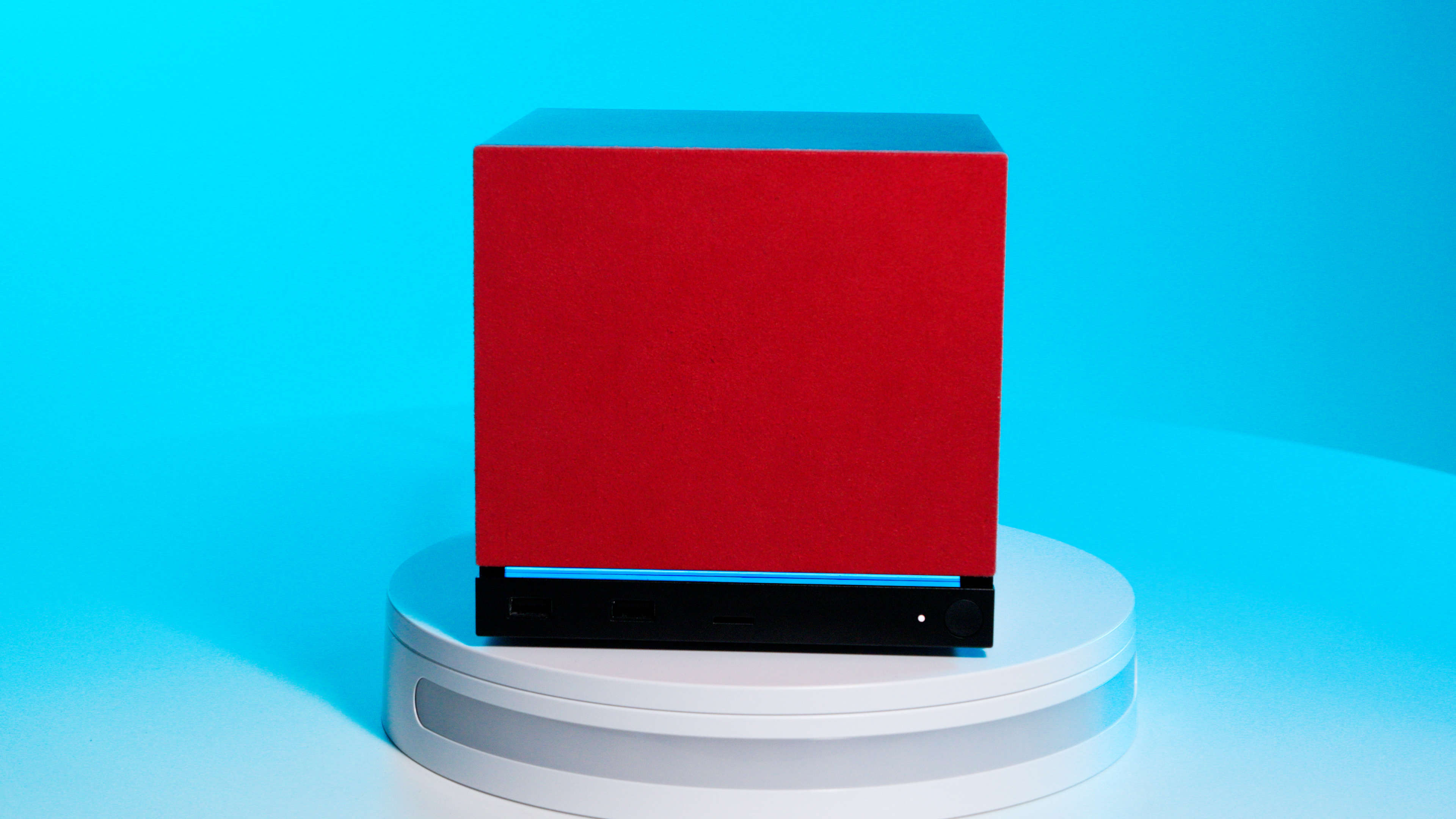 Valve Steam Machine with red material front panel