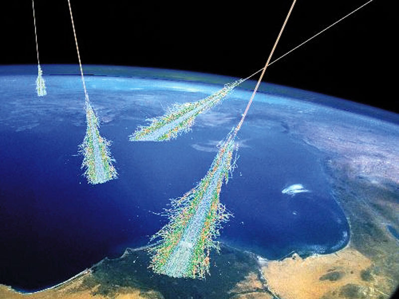 Energetic Cosmic Rays Strike top of Earth&#039;s Atmosphere