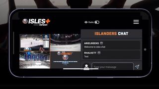 The ISLES+ platform that engages in-arena fans at New York Islanders games. 