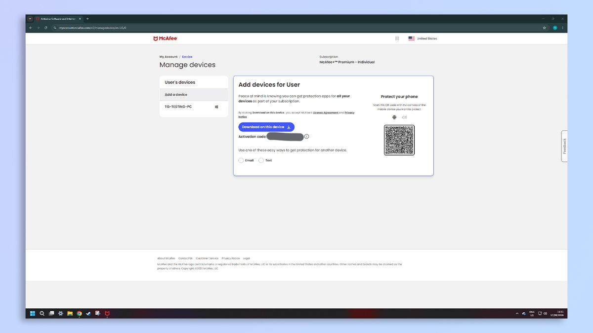 McAfee+ Premium screenshots on PC