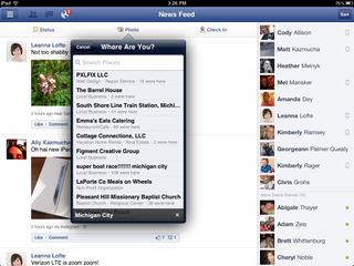 Tag a location for your video on an iPad for facebook