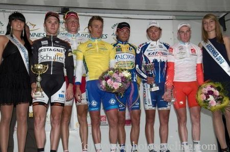 Gianni Meersman (FDJ) and the other podium finishers of the Circuit des Ardennes.