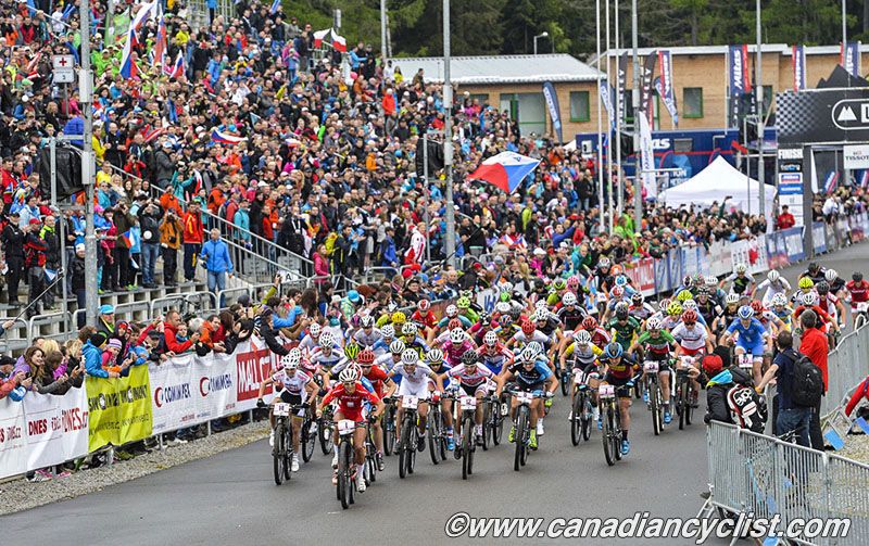 The women's race gets underway